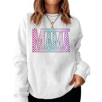Mama Checkered Mother's Day For Mom Mother Women Sweatshirt | Mazezy AU