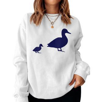 Mama Duck 1 Duckling Animal Family B Women Sweatshirt - Monsterry CA