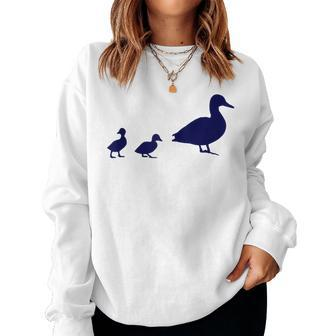Mama Duck 2 Ducklings Animal Family B Women Sweatshirt - Monsterry UK