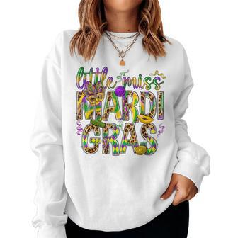 Mardi Gras Little Miss Mardi Gras Girl Outfit Women Sweatshirt | Mazezy
