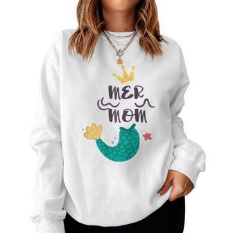 Mermom Mom Mum Costume Mermaid Mama Women Sweatshirt - Monsterry CA