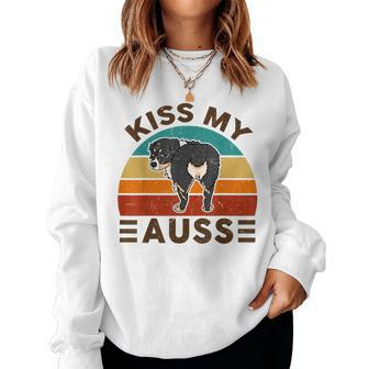 Mini Australian Shepherd Kiss My Auss Funnny Dog Mom Dad Women Sweatshirt - Monsterry