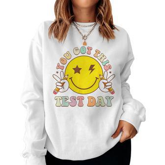 You Got This Motivational Testing Day Smile Face Teacher Kid Women Sweatshirt - Monsterry AU