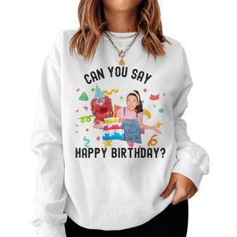 Ms Rachel Birthday Can You Say Happy Birthday Mom Dad Women Sweatshirt - Monsterry