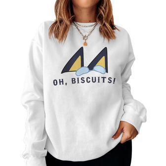 Oh Biscuits Mum Dad Cartoon Mother's Father's Day Women Sweatshirt - Monsterry UK