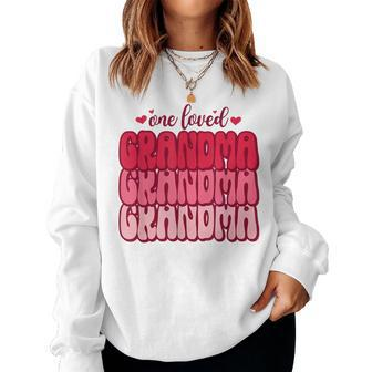 One Loved Grandma Valentines Day Grandmother Women Sweatshirt - Monsterry UK