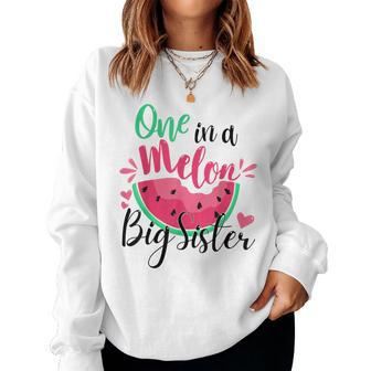 One In A Melon Big Sister Birthday Party Matching Family Women Sweatshirt - Seseable