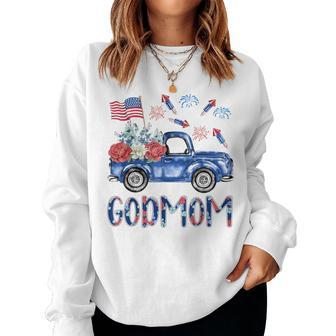 Patriotic Godmom 4Th July American 4Th 7 Family Women Sweatshirt - Monsterry DE