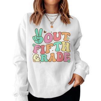 Peace Out Fifth 5Th Grade Last Day School Graduation Women Sweatshirt - Thegiftio UK