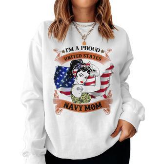 Proudnavy Aunt Proud United States Mom Navyveterans Women Sweatshirt - Monsterry CA