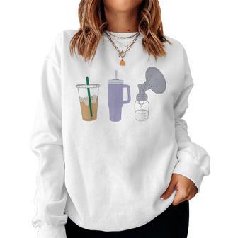 Pumping Mama Trio Breastfeeding Postpartum Nursing New Mom Women Sweatshirt - Monsterry DE