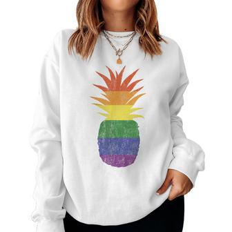 Rainbow Pride Pineapple Lgbt Lesbian Gay Bi Homosexual Women Sweatshirt - Monsterry CA