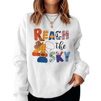 Reach Four The Sky Birthday 4 Year Old Girl Boy 4Th Bday Women Sweatshirt - Monsterry