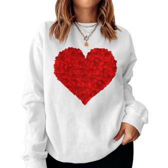 Red Heart Love Valentines For Girlfriend Him Her Girls Women Sweatshirt - Monsterry