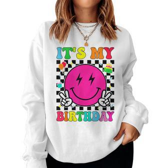 Retro Groovy It's My Birthday Boys Girls Kid Bday Women Sweatshirt - Seseable