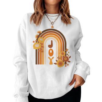 Retro Rainbow 70’S Joy Women Sweatshirt - Thegiftio UK