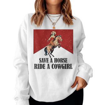 Save A Horse Ride A Cowgirl Lesbian Lgbt Pride Month Women Sweatshirt - Thegiftio UK
