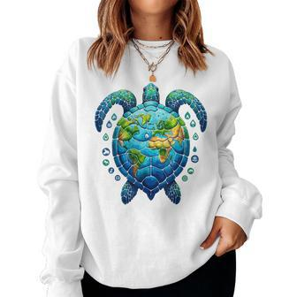 Sea Turtle Earth Day 2024 Sea Animals Sea Turtle Women Sweatshirt - Seseable