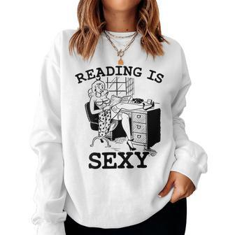 Sexy Pin Up Girl Comic Book Vintage Reading Is Sexy Women Sweatshirt - Monsterry CA