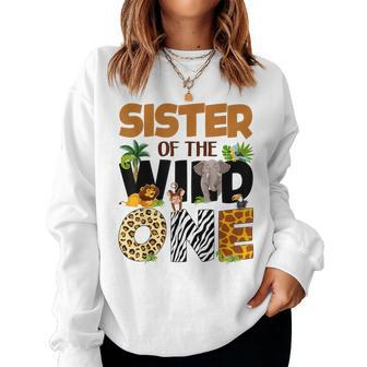 Sister Of The Birthday Wild One Safari Boy Family Matching Women Sweatshirt - Monsterry DE
