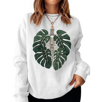 Skeleton Plant Body Nature Botanical Gardening Plant Lovers Women Sweatshirt - Seseable