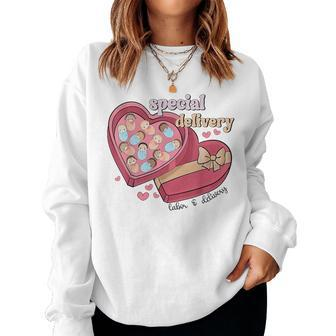 Special Delivery Labor And Delivery Nurse Valentine's Day Women Sweatshirt - Seseable