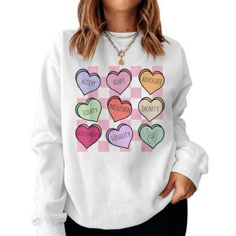 Special Education Teacher Candy Heart Valentines Day Love Women Sweatshirt | Mazezy DE
