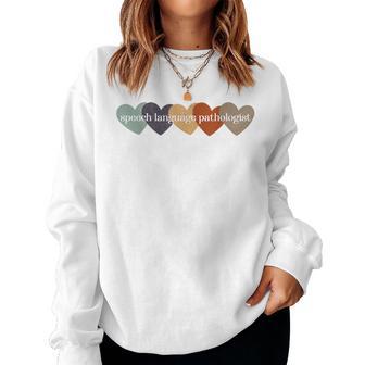 Speech Language Pathologist Teacher Hearts Back To School Women Sweatshirt - Monsterry UK