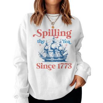 Spilling The Tea Since 1773 Vintage Us History Teacher Women Sweatshirt - Monsterry AU