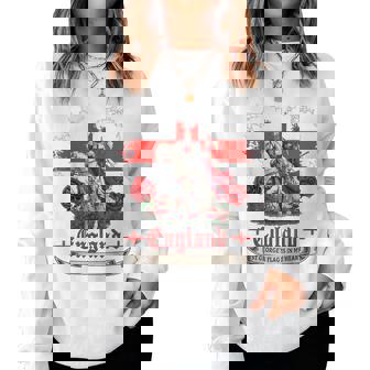 St Georges Day England Idea For & English Flag Heart Women Sweatshirt - Thegiftio