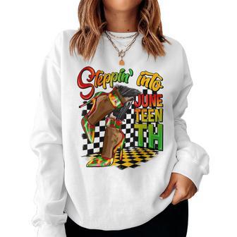 Stepping Into Junenth High Heels Afro African Girls Women Sweatshirt - Thegiftio UK
