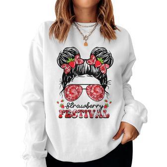 Strawberry Festival Fruit Lover Strawberries Girl Cute Women Sweatshirt - Monsterry UK