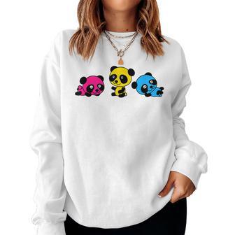 Subtle Pansexual Panda Pride Pan Flag I'm Pan-Duh Lgbtq Women Sweatshirt - Monsterry AU