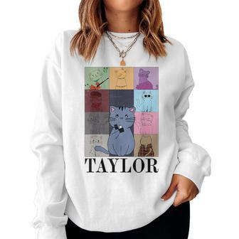 Taylor Personalized Name I Love Taylor Girl Groovy 70'S Women Sweatshirt - Seseable