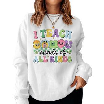 I Teach Minds Of All Kinds Teacher St Patrick's Day Women Sweatshirt - Seseable