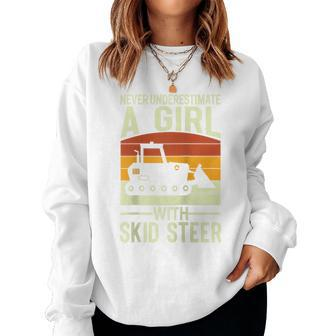 Never Underestimate An Girl With A Skid Sr Construction Women Sweatshirt - Thegiftio UK