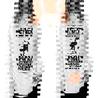 Never Underestimate A Woman Who Donkey Lover Women Sweatshirt | Seseable UK