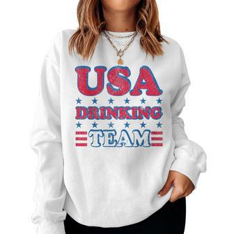 Usa Drinking Team 4Th Of July Independence Day Drunk Women Sweatshirt - Monsterry