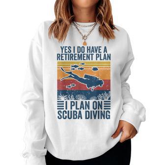 Vintage Diving Retired Scuba Diving Women Sweatshirt - Monsterry