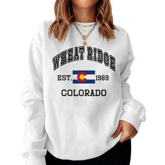 Vintage Wheat Ridge Colorado Co State Flag Women Sweatshirt | Mazezy CA