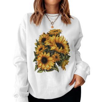 Yellow Sunflower Cute Summer Sun Flowers Floral Positivity Women Sweatshirt - Monsterry UK