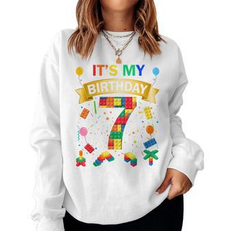 Youth 7Th Birthday Boy Girl 7 Years Old It's My 7Th Birthday Women Sweatshirt - Thegiftio UK