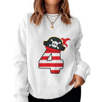 Youth Arrr I'm 4 Cool Pirate Theme 4Th Birthday Party Boys Girls Women Sweatshirt - Thegiftio UK