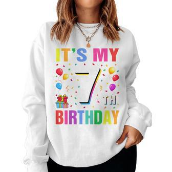 Youth It's My 7Th Birthday 7 Seven Happy Birthday Boys Or Girls Women Sweatshirt - Thegiftio UK