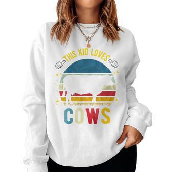 Youth This Kid Loves Cows Boys And Girls Cow Women Sweatshirt - Thegiftio UK