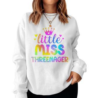 Youth Little Miss Threenager Girl Cute Girls 3Rd Birthday Girl Women Sweatshirt - Thegiftio UK
