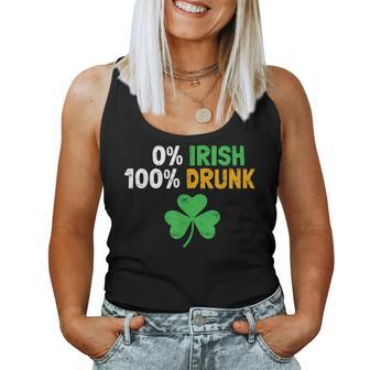 0 Irish 100 Drunk Vintage Saint Patrick Day Drinking Women Tank Top - Monsterry AU