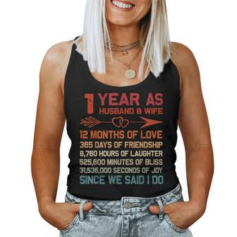 1 Year As Husband & Wife 1St Anniversary For Couple Women Tank Top - Monsterry CA