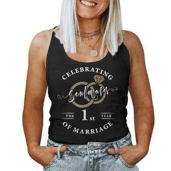 1 Year Wedding Anniversary Couple Husband Wife Matching Women Tank Top - Monsterry CA