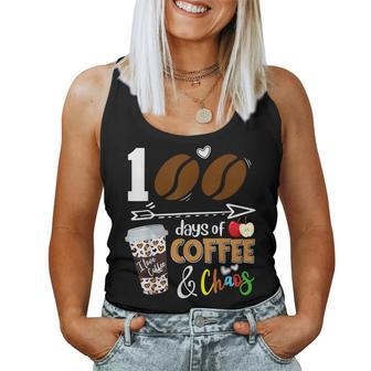 100 Days Of Coffee 100Th Day Of School For Teacher Student Women Tank Top - Monsterry